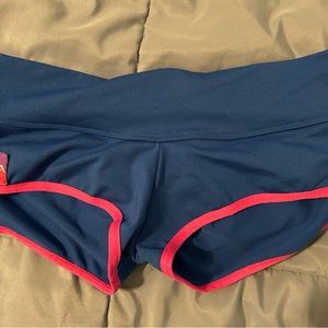 Bad Kitty pole dance/fitness bottoms, size small, barely worn, blue and pink